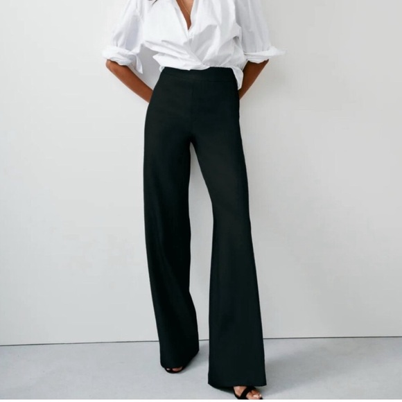 Spanx Ponte Knit Pull On Wide Leg pants black small classic minimalist office - Picture 1 of 4